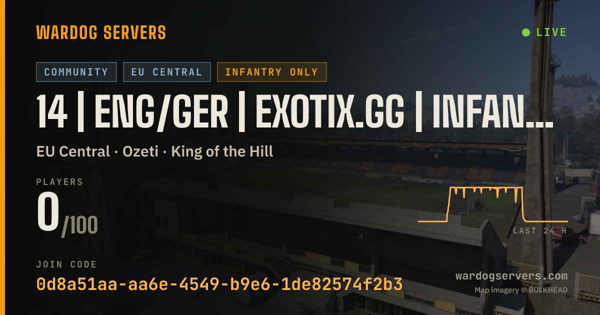 Live status banner for 14 | ENG/GER | EXOTIX.GG | INFANTRY | 00-00-00