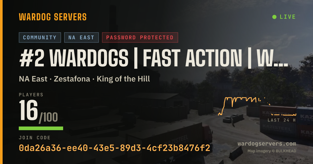Live status banner for #2 Wardogs | Competitive | Discord Required