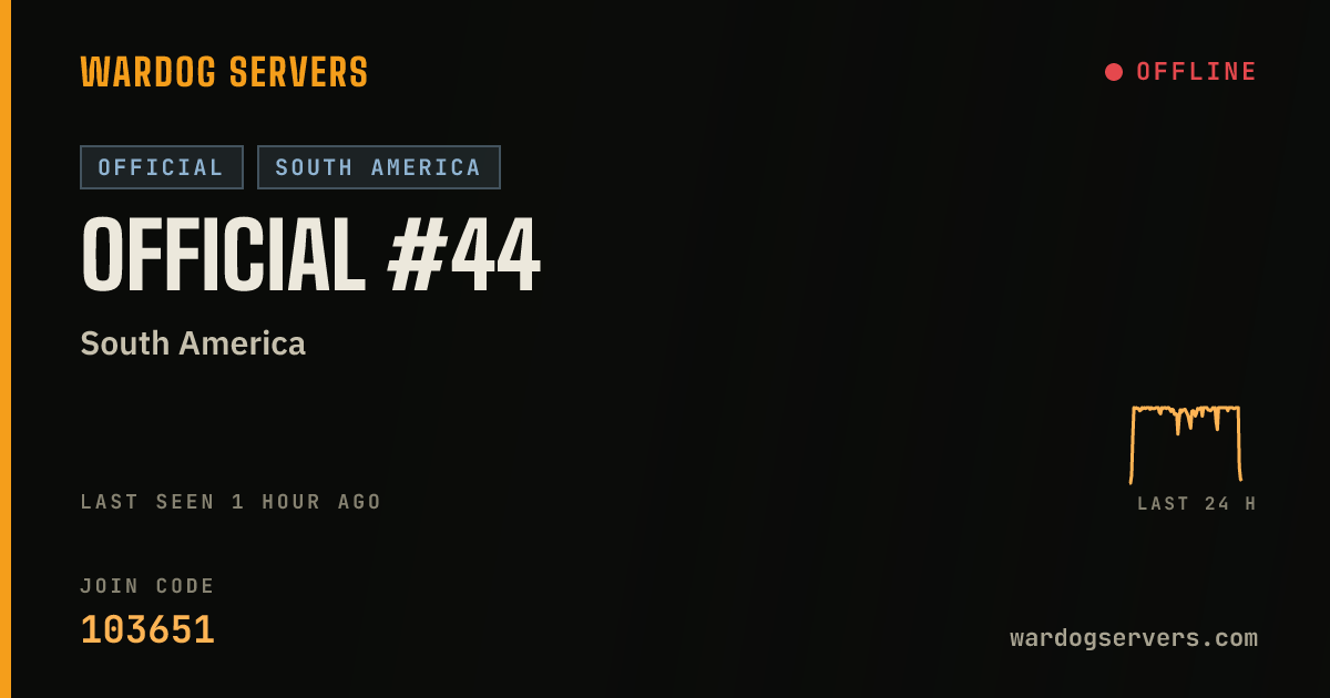 Live status banner for Official #44
