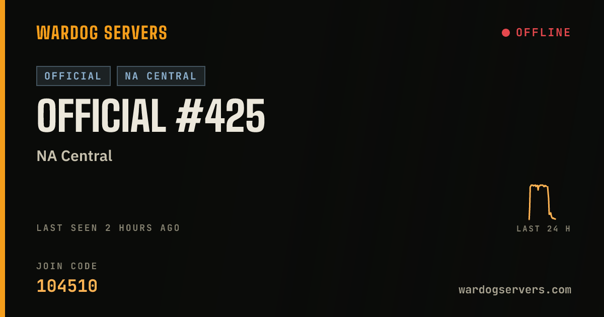 Live status banner for Official #425