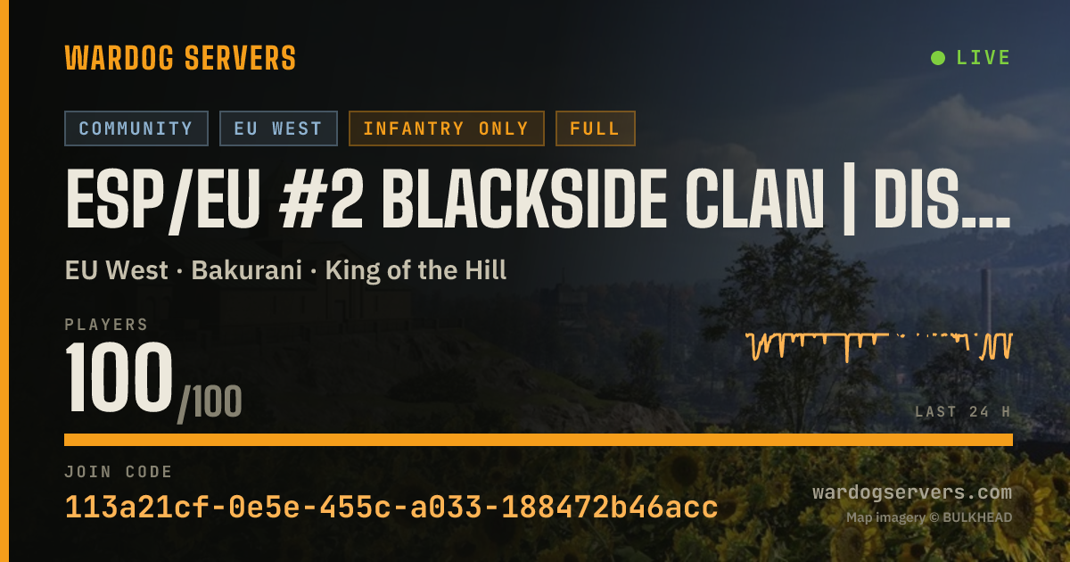 Live status banner for ESP/EU #2 BLACKSIDE CLAN | VIP SLOT BS-CLAN.COM