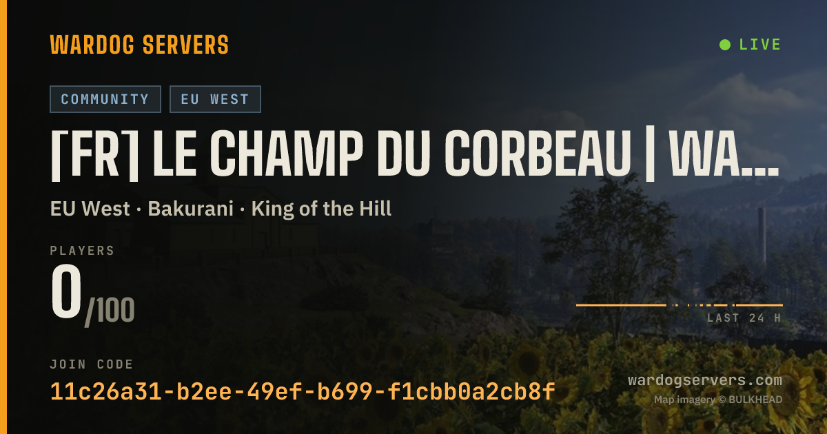 Live status banner for [FR] Le Champ du Corbeau | WardogsFrance.fr
