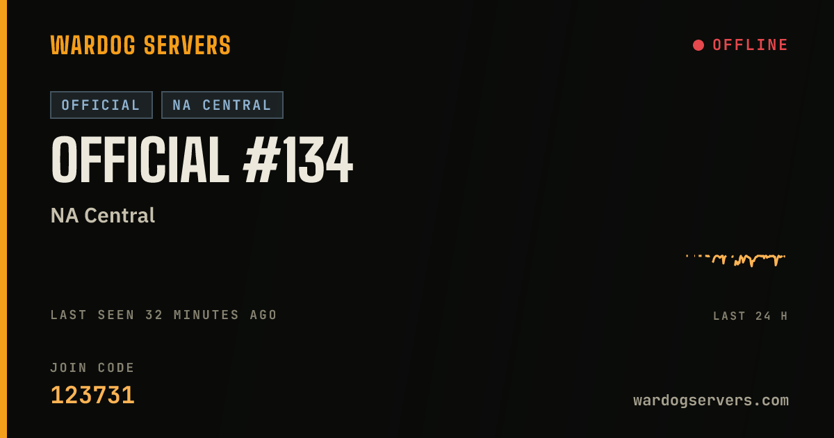 Live status banner for Official #134