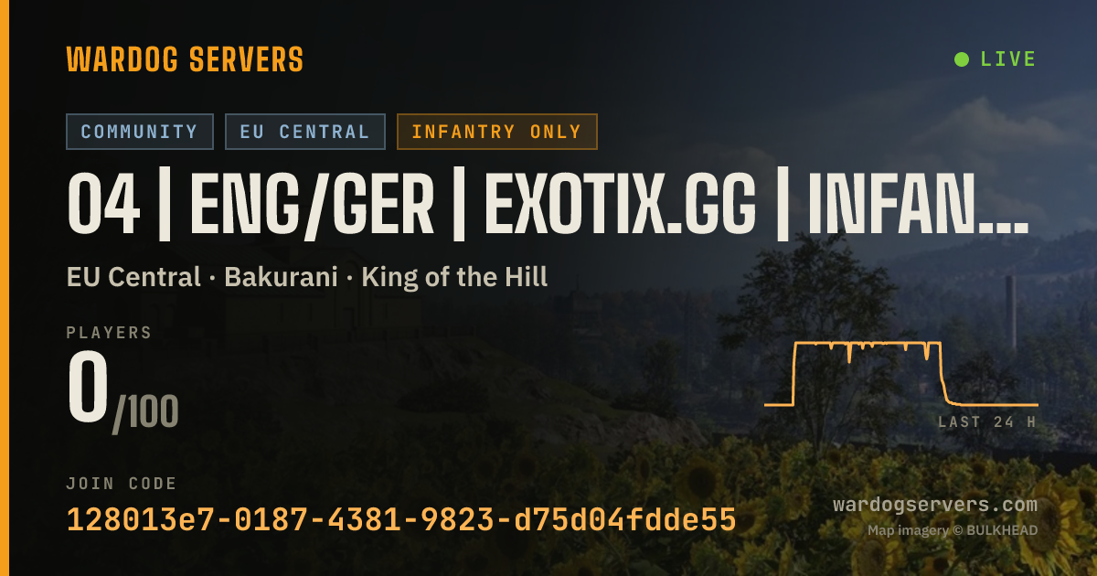Live status banner for 04 | ENG/GER | EXOTIX.GG | INFANTRY | 00-00-00