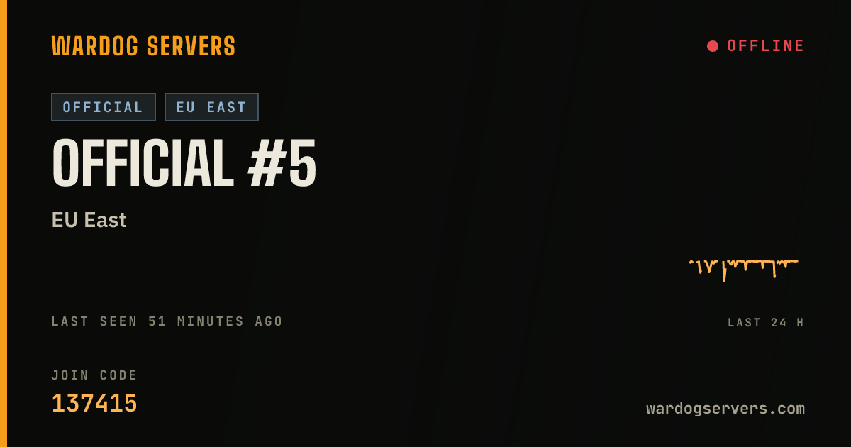 Live status banner for Official #5