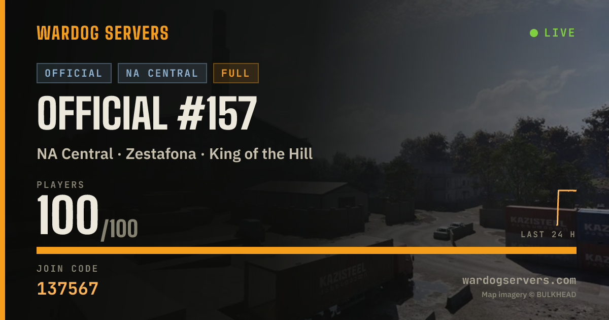 Live status banner for Official #157