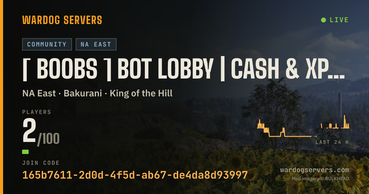 Live status banner for [ BOOBS ] BOT LOBBY | CASH & XP BONUS!!!! | discord.gg/UFGaming