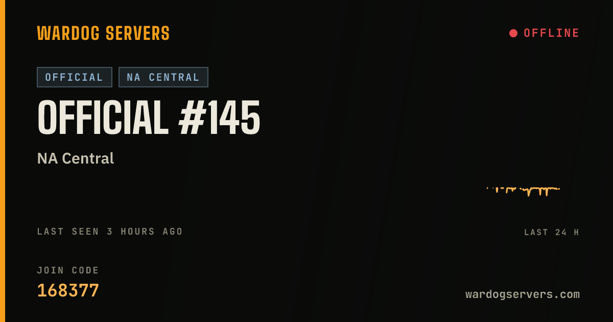 Live status banner for Official #145