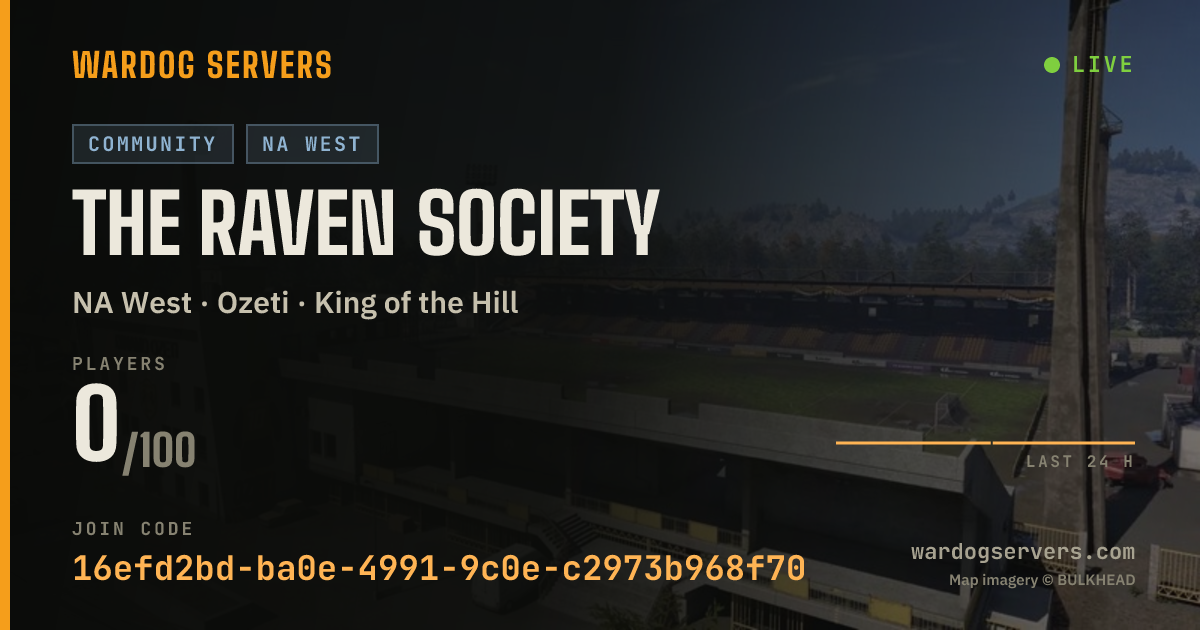 Live status banner for The Raven Society