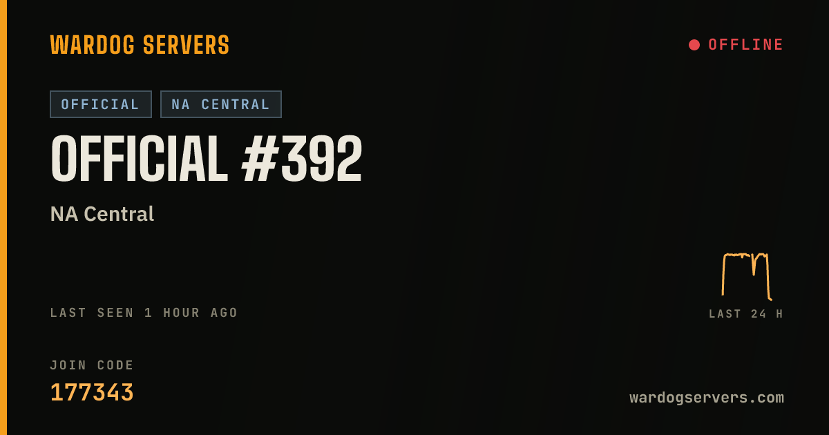 Live status banner for Official #392