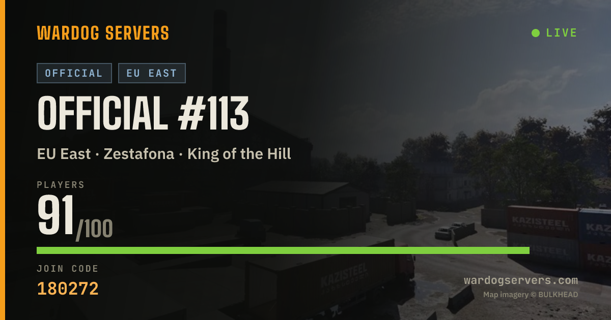 Live status banner for Official #113