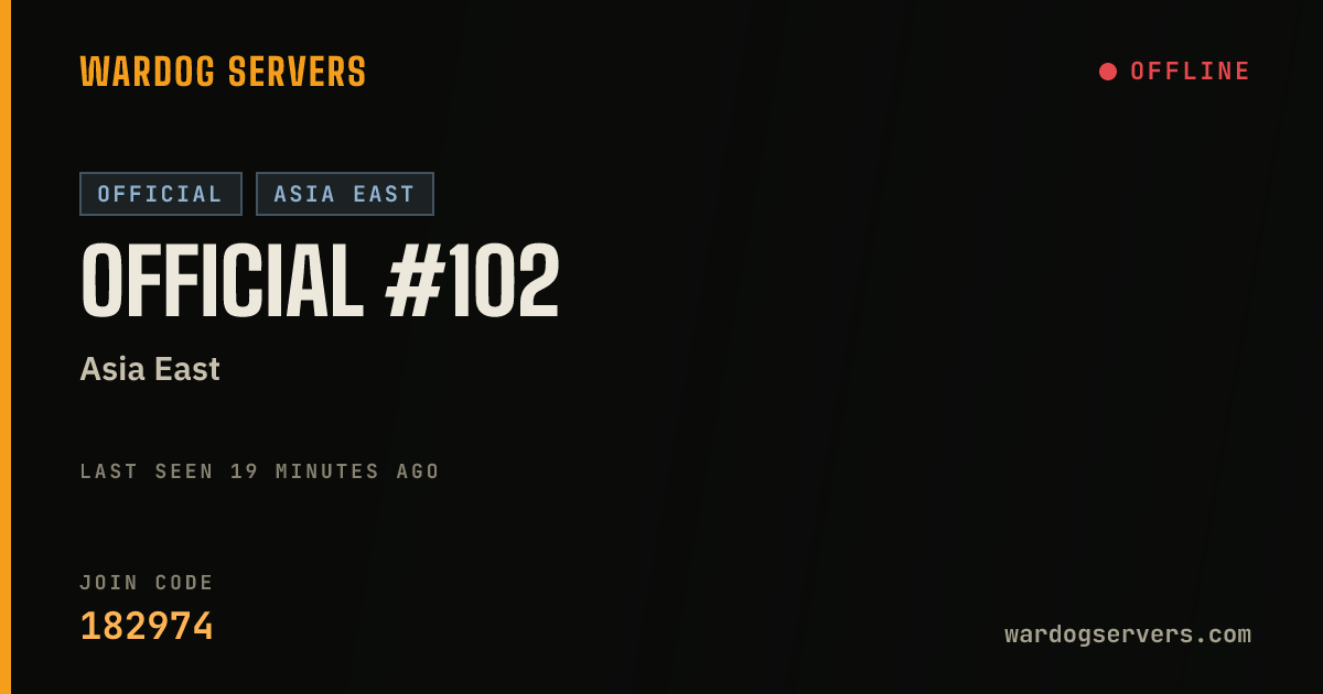 Live status banner for Official #102
