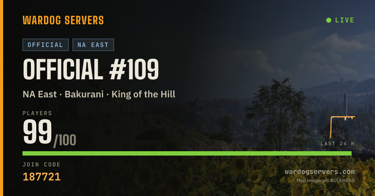 Live status banner for Official #109
