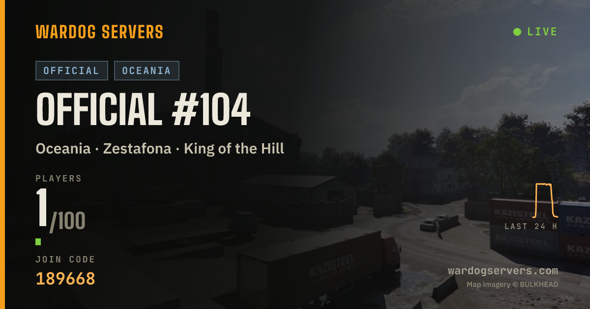 Live status banner for Official #104