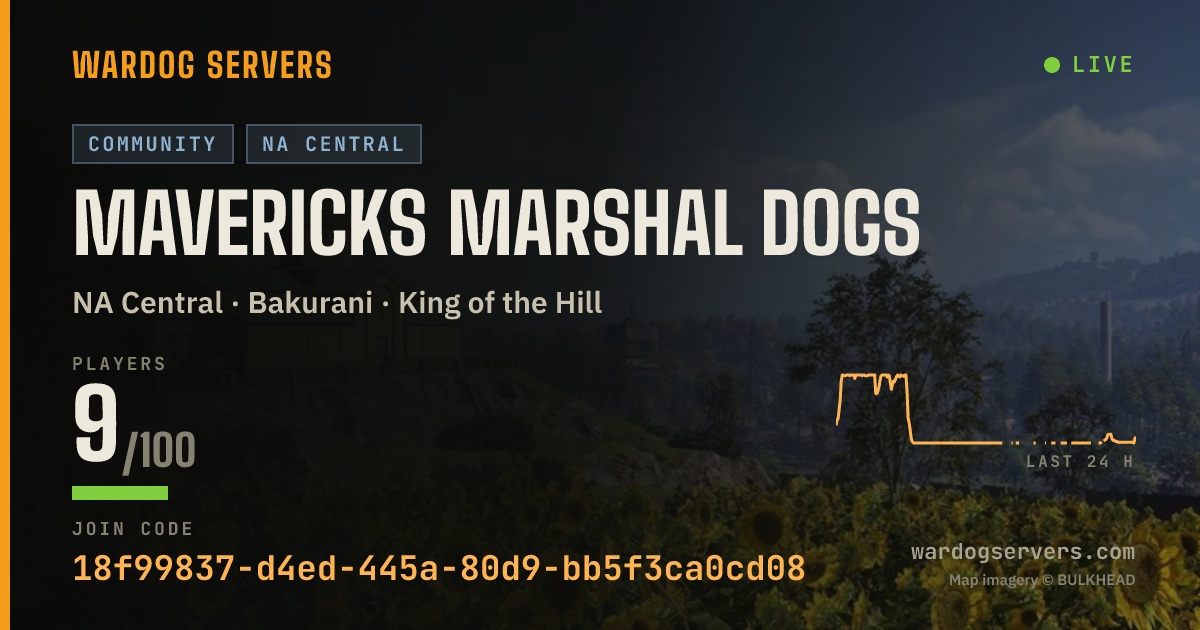 Live status banner for Mavericks Marshal Dogs