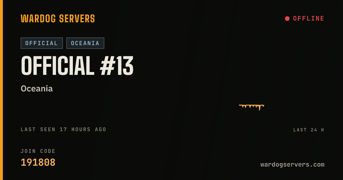 Live status banner for Official #13