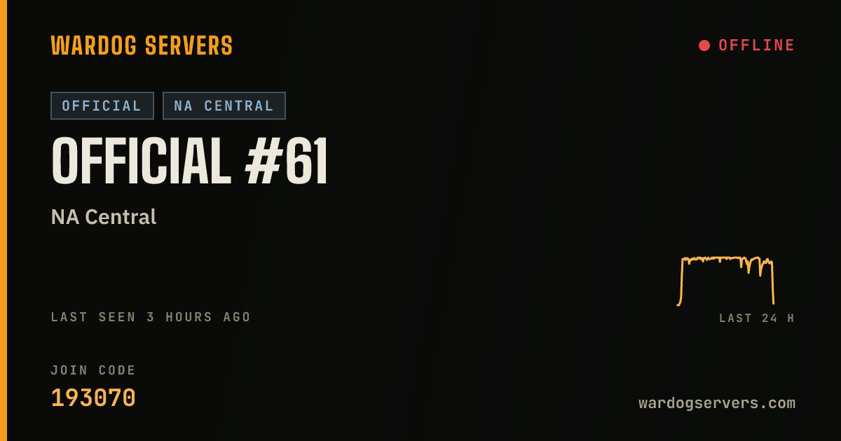 Live status banner for Official #61