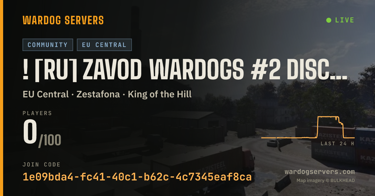 Live status banner for ! [RU] ZAVOD WARDOGS #2 discord.gg/zavod-wardogs