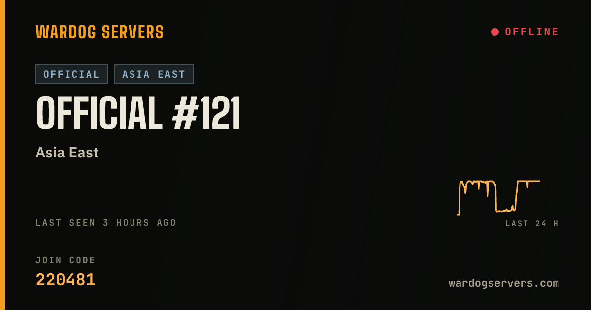 Live status banner for Official #121
