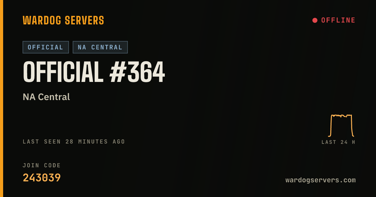 Live status banner for Official #364