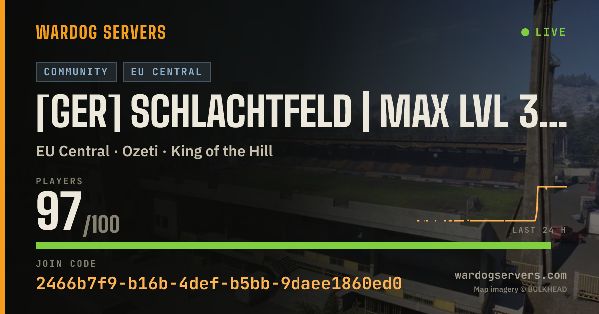 Live status banner for [GER] SCHLACHTFELD | MAX LVL 30 | MAP ROTATION