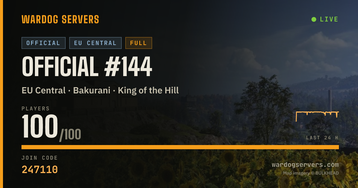 Live status banner for Official #144