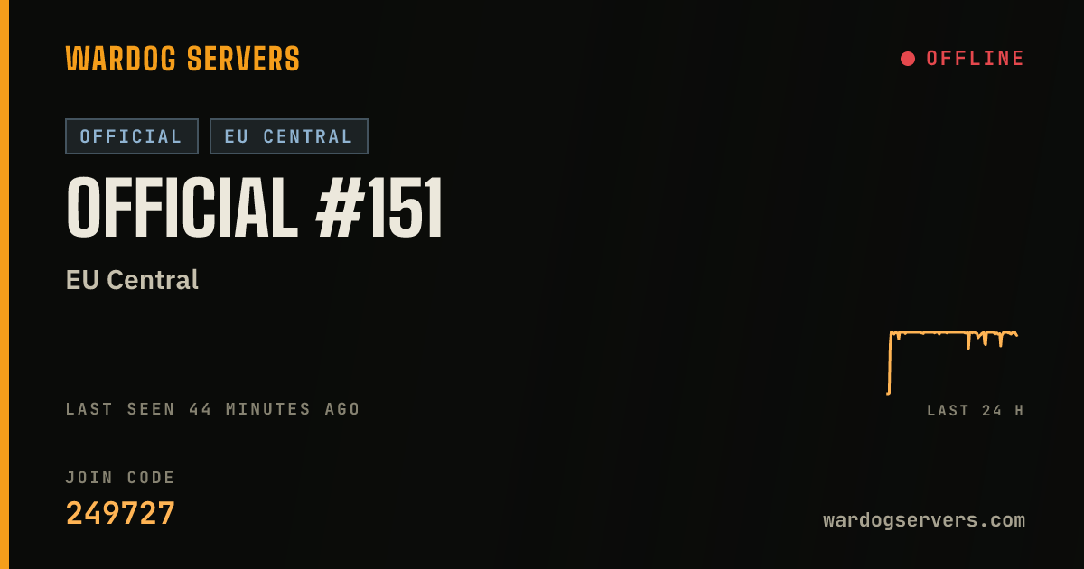 Live status banner for Official #151