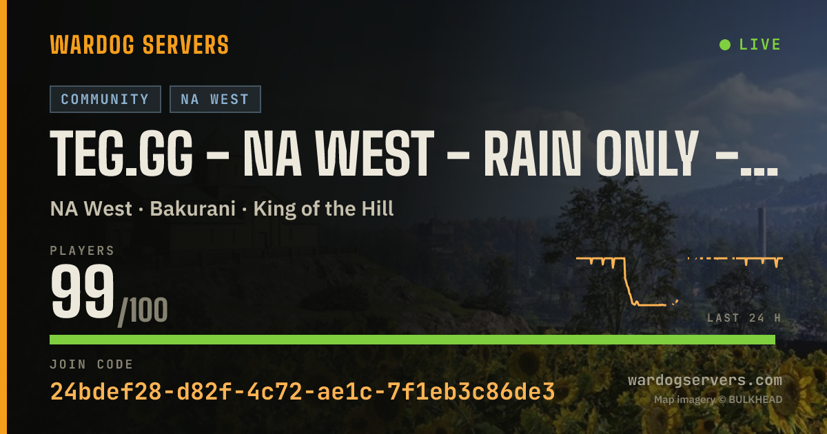 Live status banner for TEG.gg - NA WEST - RAIN ONLY - The Employed Gamers