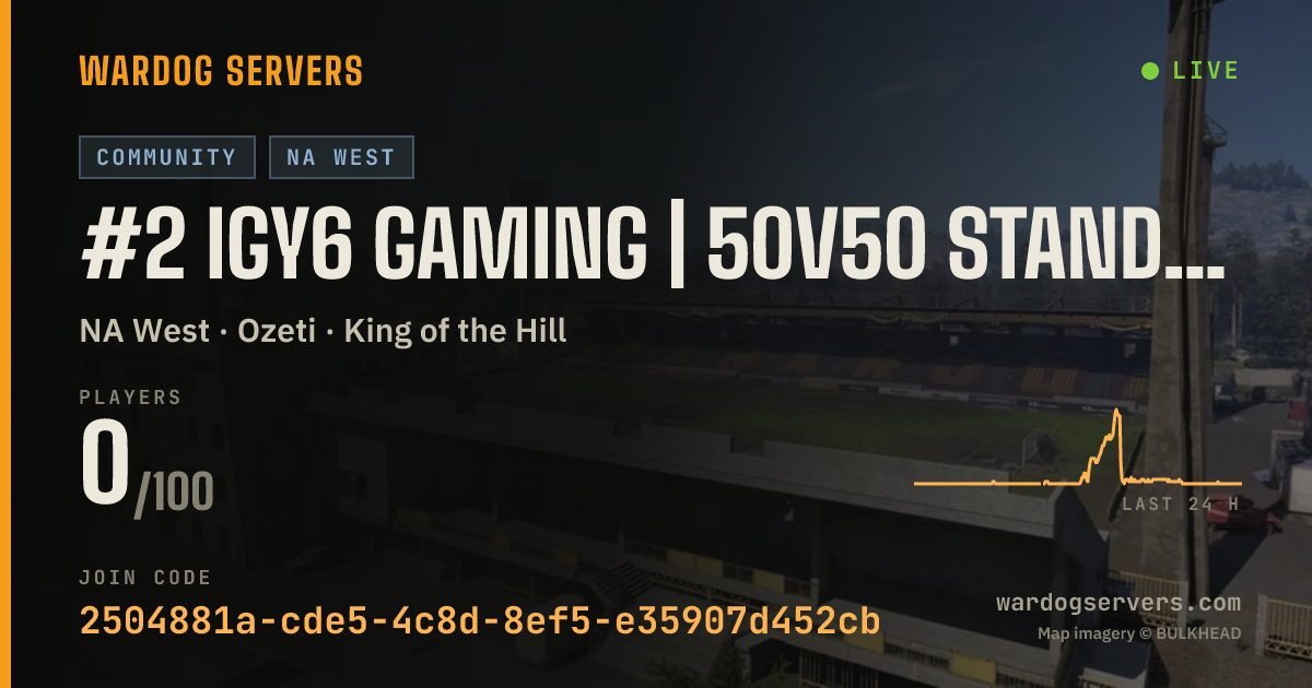 Live status banner for #2 IGY6 GAMING | 50v50 STANDARD | STATS & K/D | DISCORD.GG/IGY6