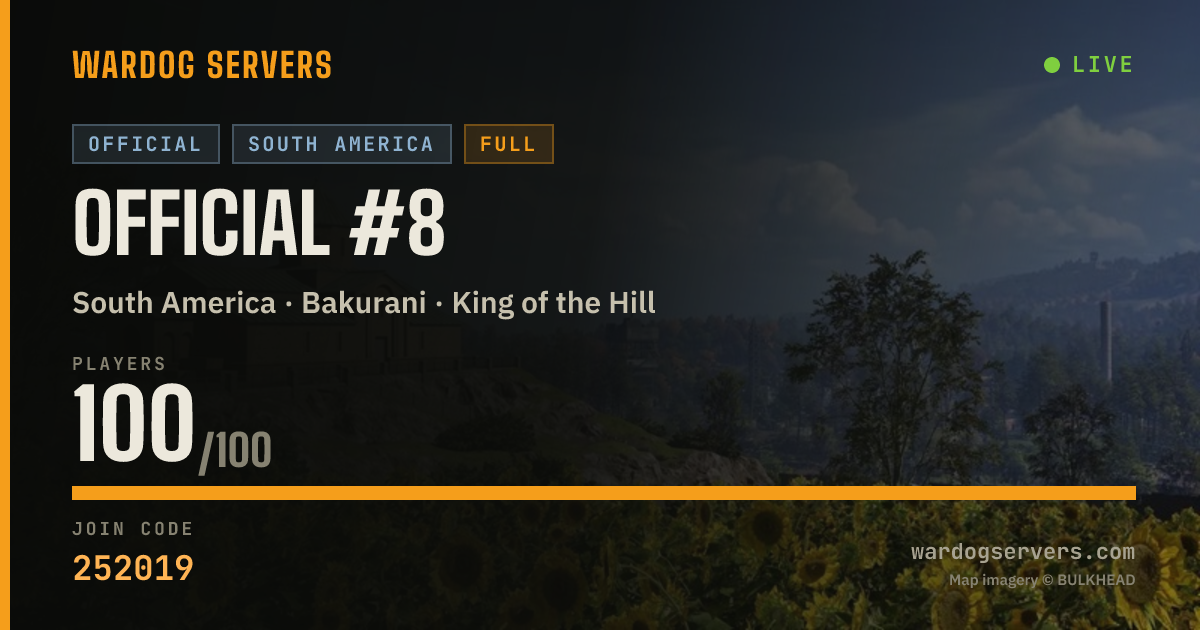 Live status banner for Official #8