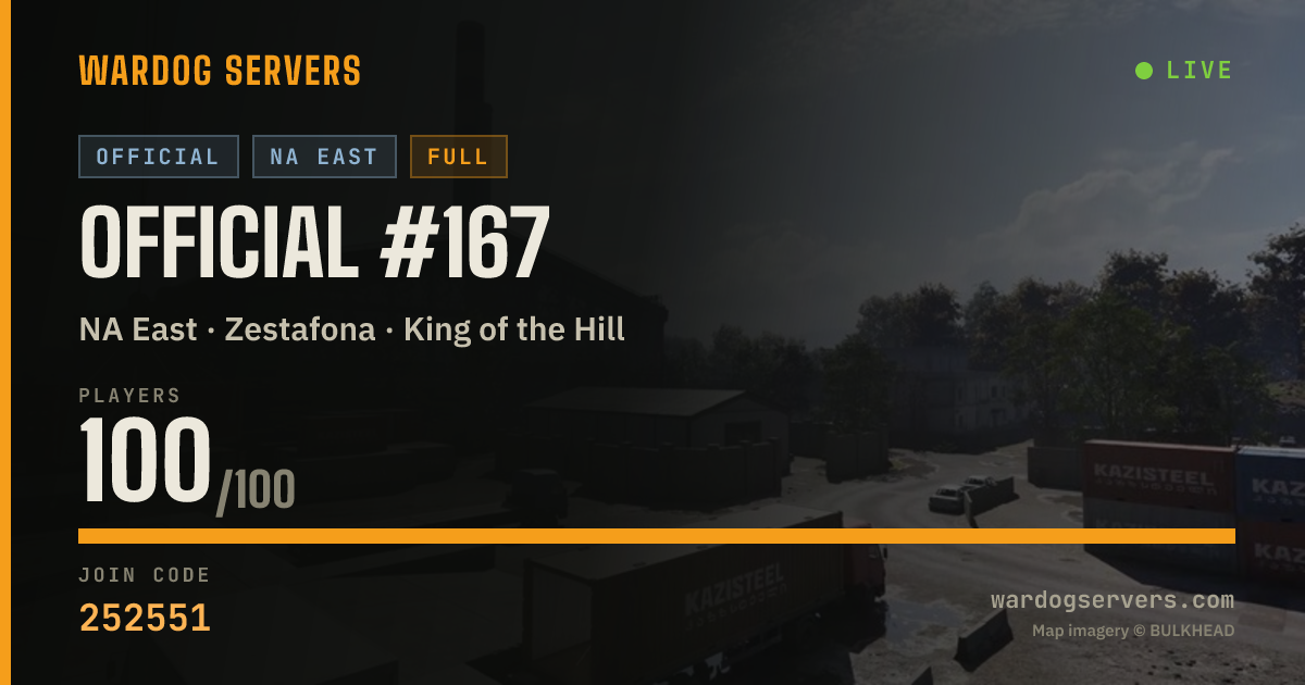Live status banner for Official #167