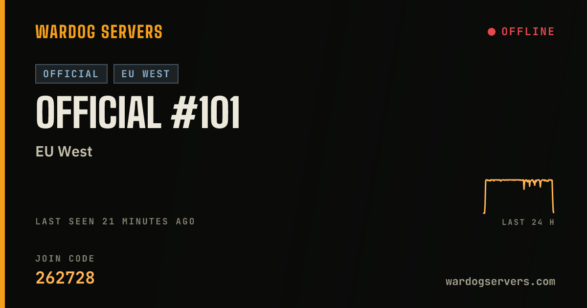 Live status banner for Official #101