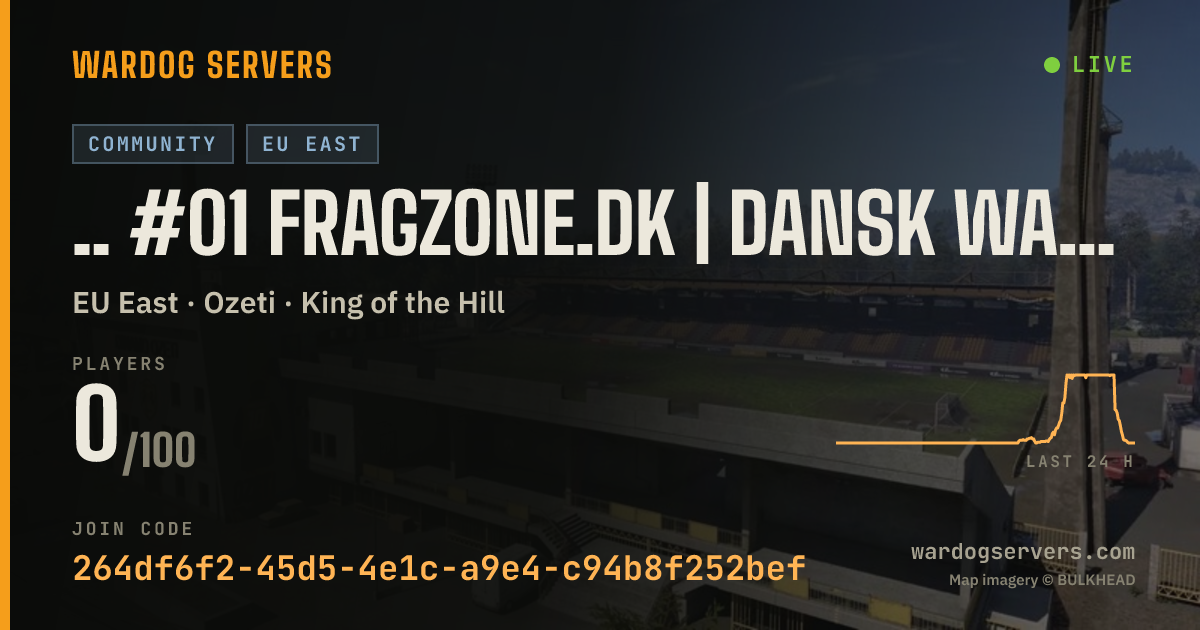 Live status banner for .. #01 FragZone.dk | Dansk WARDOGS Community & Server [DK/ENG]