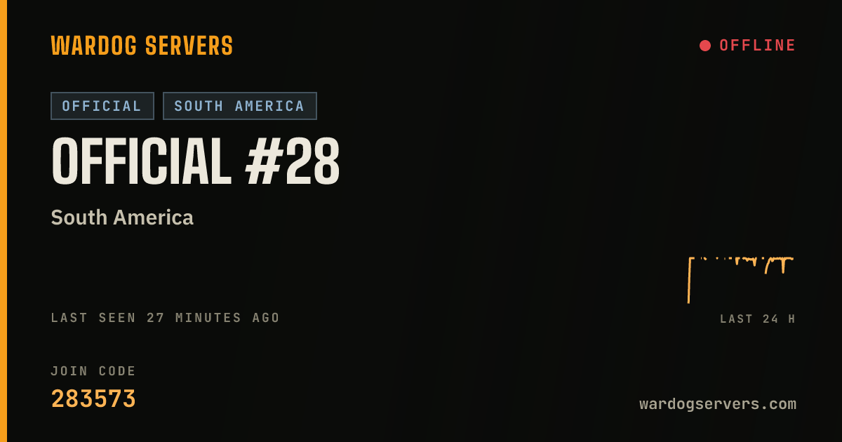 Live status banner for Official #28