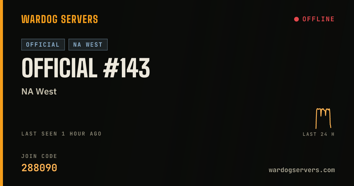 Live status banner for Official #143