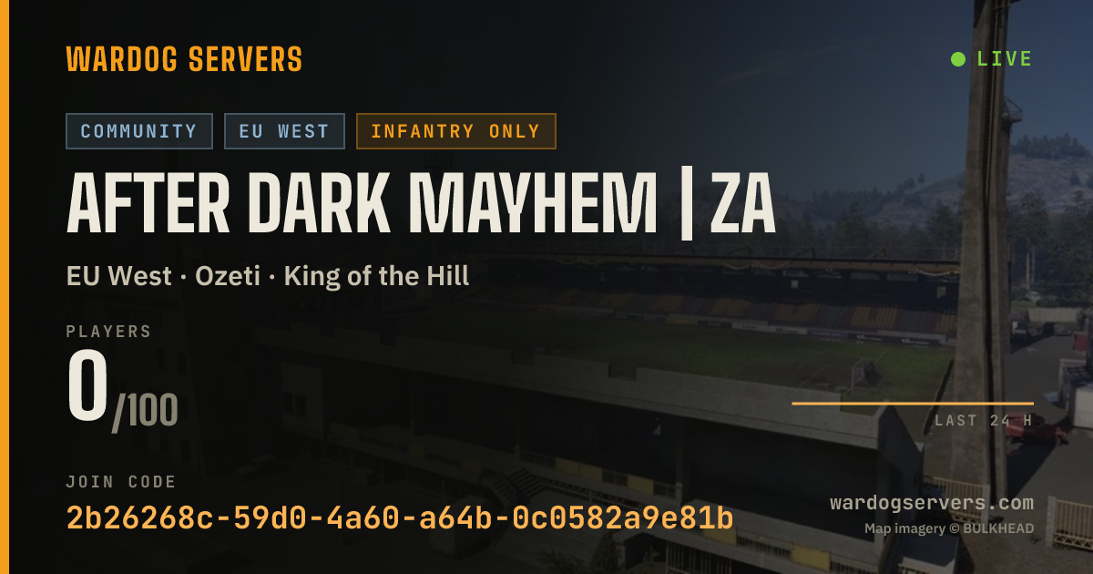 Live status banner for After Dark Mayhem | ZA