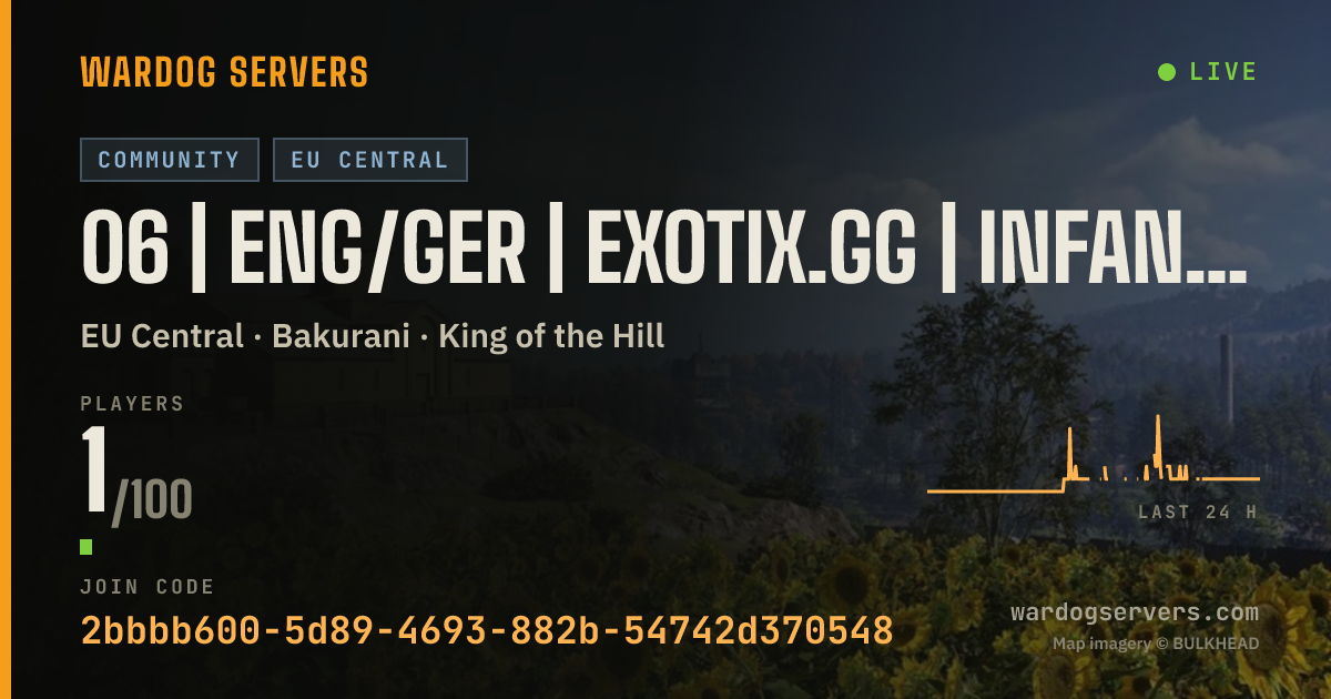Live status banner for 06 | ENG/GER | EXOTIX.GG | INFANTRY FAST | 00-00-00