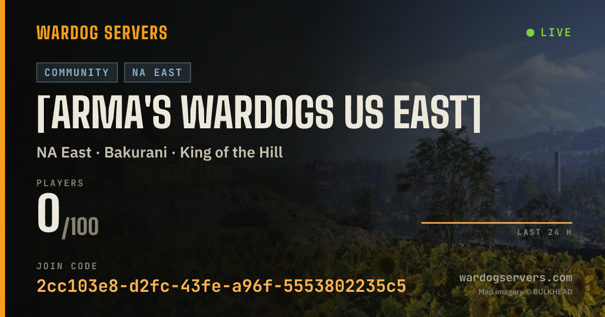 Live status banner for [Arma's Wardogs US EAST]