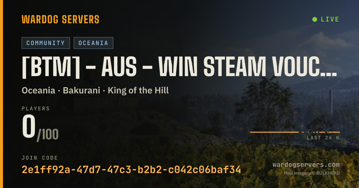 Live status banner for [BTM] - AUS - Win Steam Vouchers - discord.gg/bantam