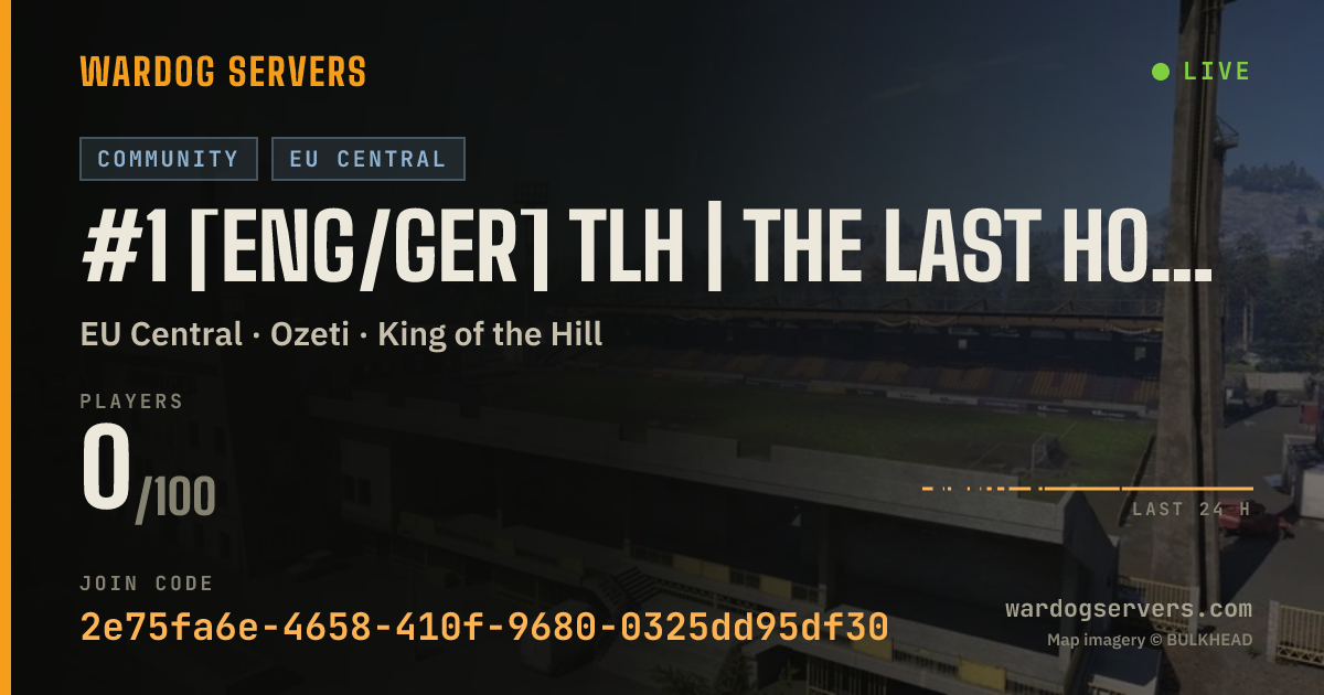 Live status banner for #1 [ENG/GER] TLH | The Last Hope · CASH · FULL XP · STATS