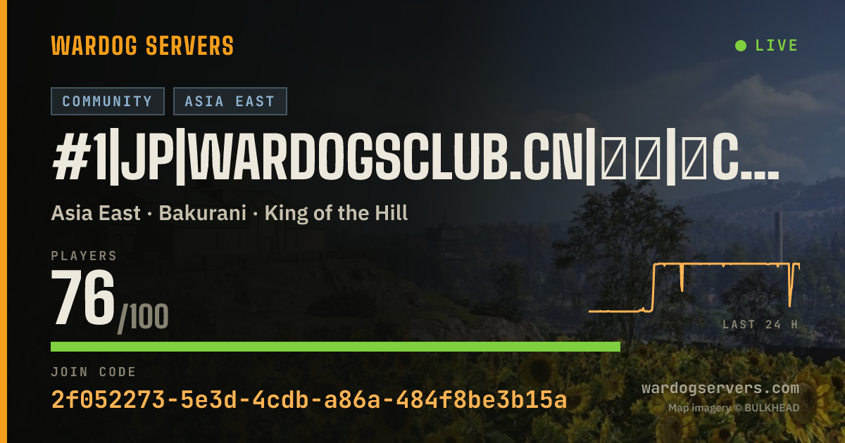 Live status banner for #1|JP|WardogsClub.CN|标准|【Club社区】|Oopz:008116|QQ群1102650986