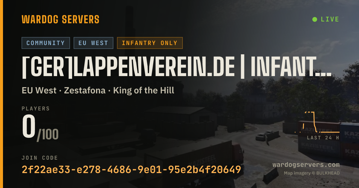 Live status banner for [GER]LappenVerein.de | Infantry-Only | Rain-ONLY | NO GL HELI |