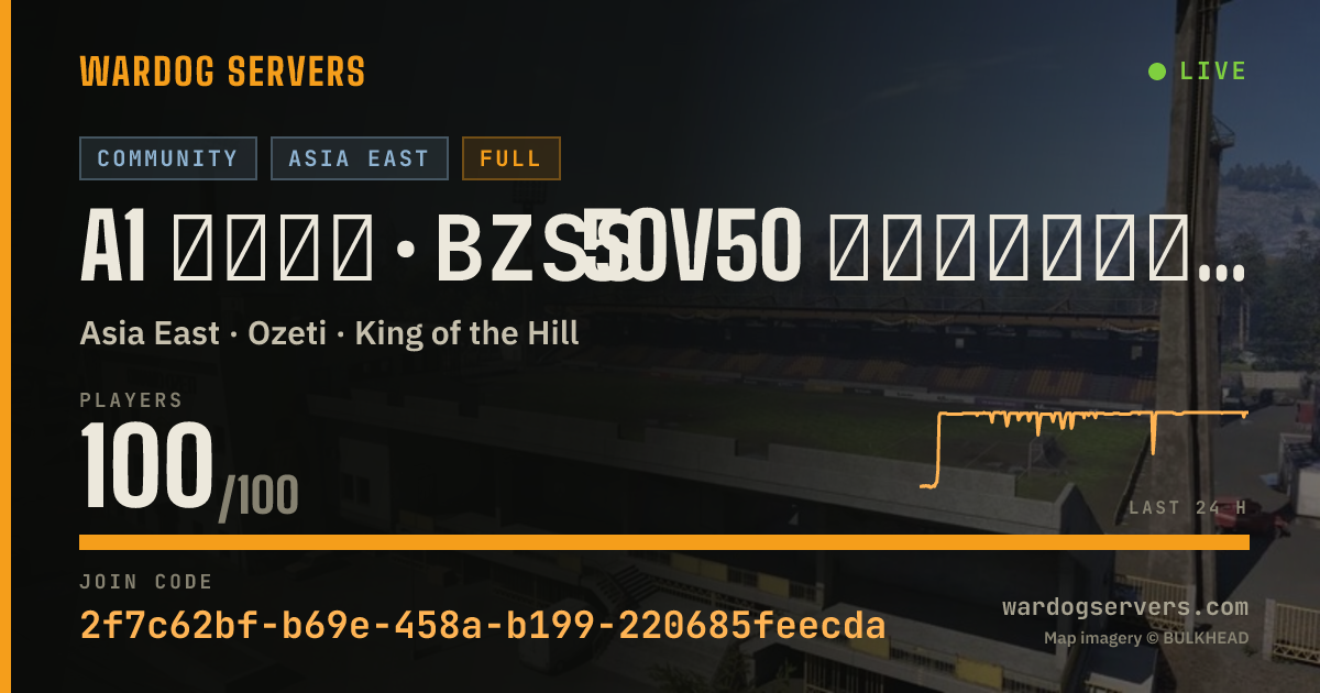 Live status banner for A1 步战鼠鼠·BZSS 50V50 禁武装载具压家狙机枪迫击炮近防炮榴弹 QQ群1125135790