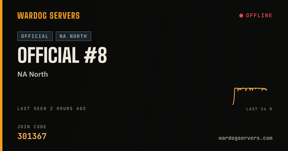 Live status banner for Official #8