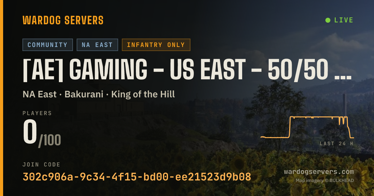 Live status banner for [AE] GAMING - US EAST - 50/50 NOGL #3 - AERECRUIT.COM