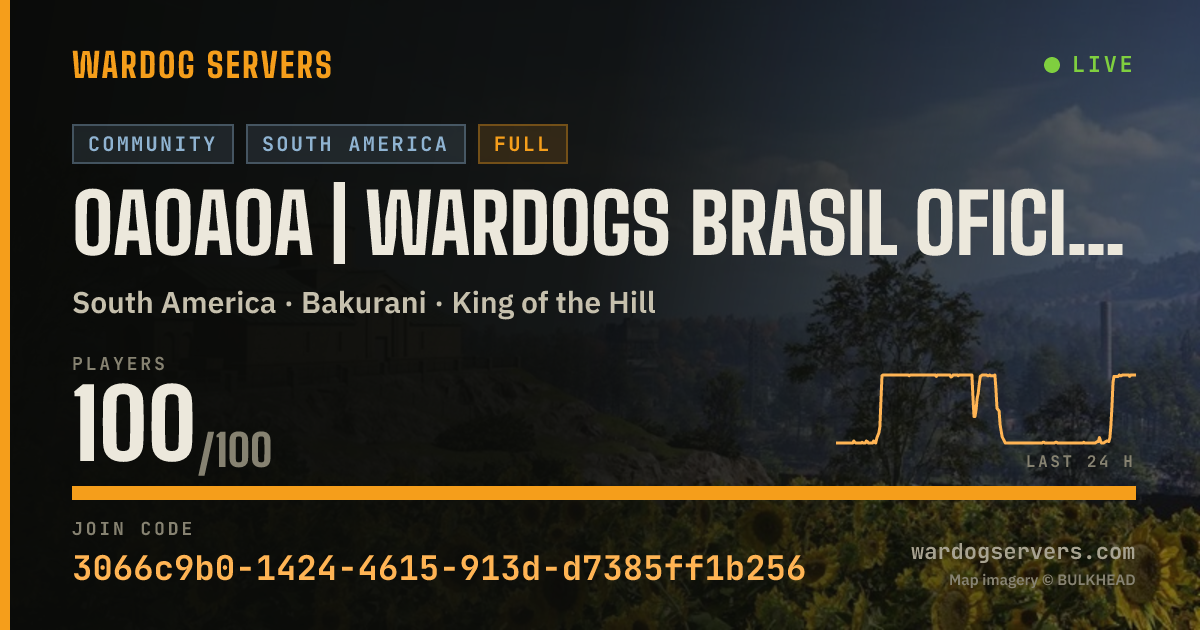 Live status banner for 0A0A0A | WARDOGS BRASIL OFICIAL #1 | discord.gg/wardogsbrasil