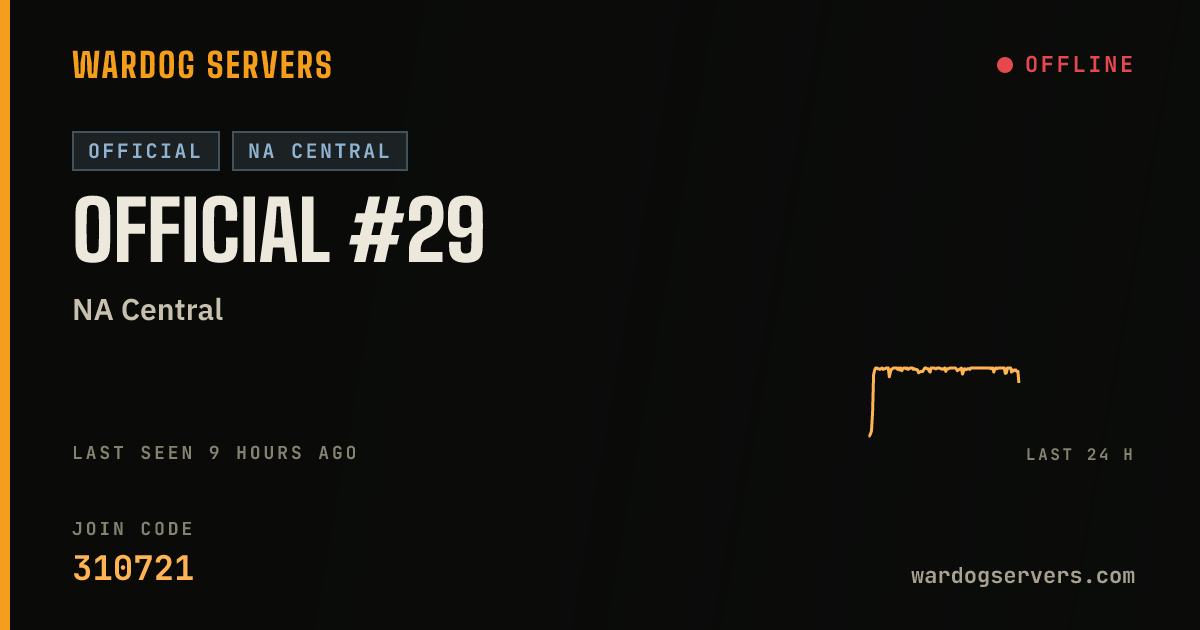 Live status banner for Official #29
