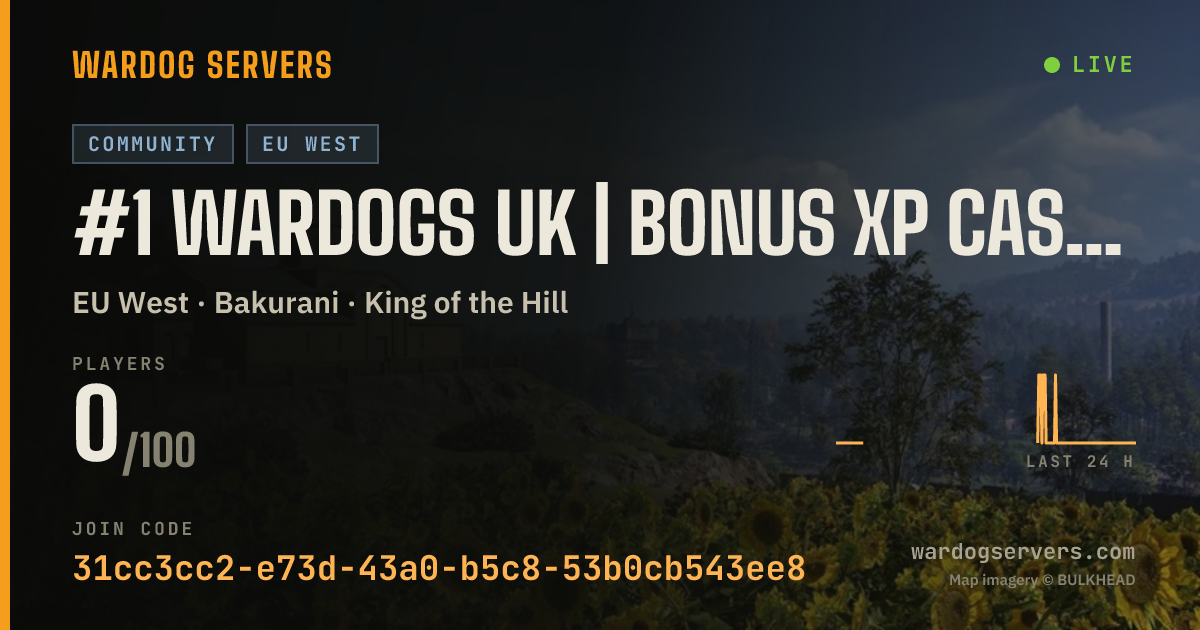 Live status banner for #1 Wardogs UK | Bonus XP Cash | EPM-Gaming.co.uk