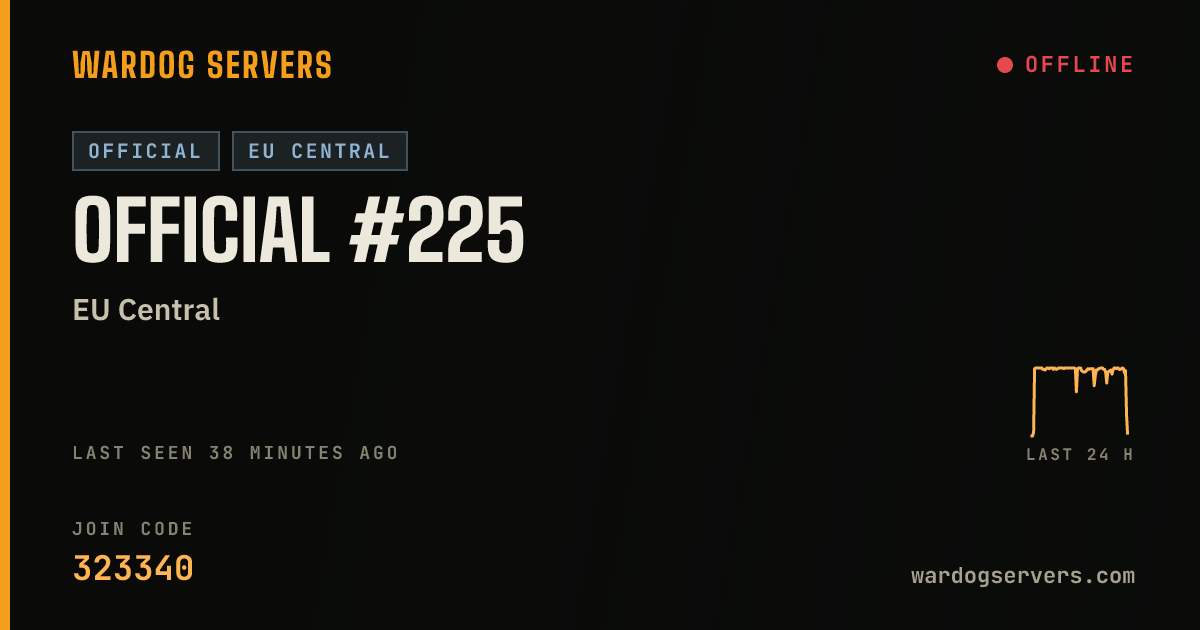 Live status banner for Official #225