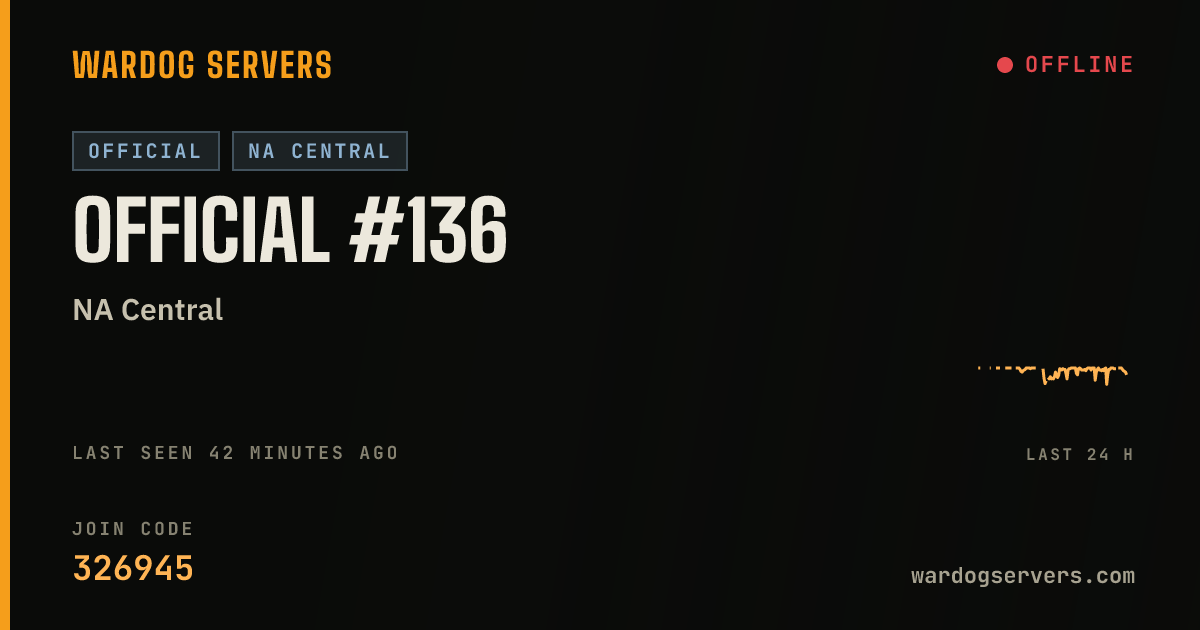 Live status banner for Official #136
